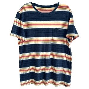 American Eagle‎ Men’s Striped Multicolor Pocket Short Sleeve Tee  Sz XL